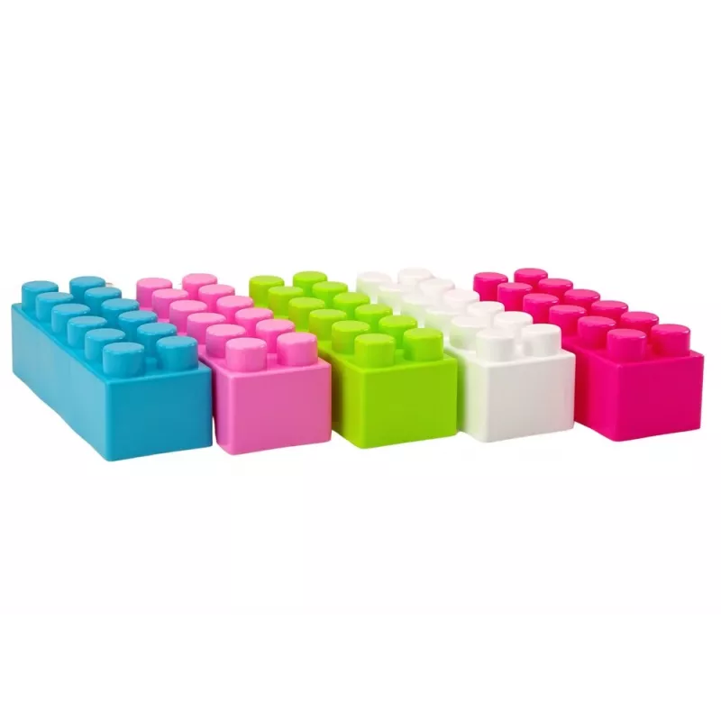 LEAN TOYS Grandi mattoncini allungati in sacchetto con adesivi colorati – 20 pezzi