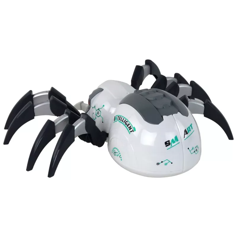 LEAN TOYS Grande ragno RC radiocomandato a batterie, bianco e grigio