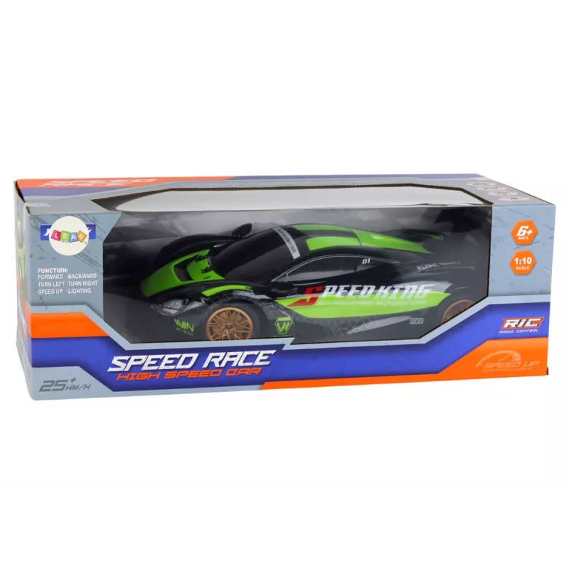 LEAN TOYS Grande auto sportiva radiocomandata 1:10 verde e nera