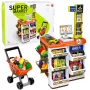 LEAN TOYS grande set cassa supermercato con carrello - 60 pezzi con luce, suono e accessori, gioco di ruolo per bambini dai 3 anni