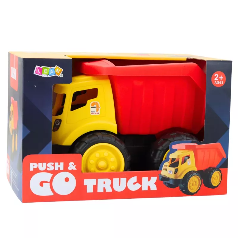 LEAN TOYS grande dumper per bambini veicolo da sabbia rosso-giallo