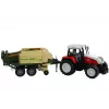 LEAN TOYS grande trattore con rimorchio, macchina agricola, 65 cm