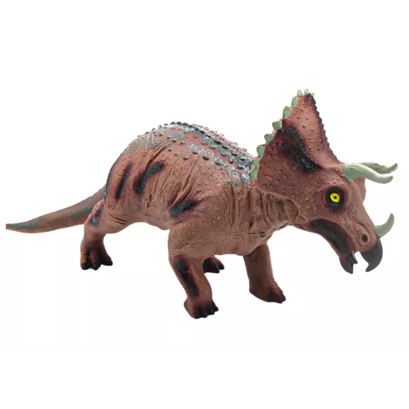 LEAN TOYS Grande figura dinosauro Triceratops con suono 36 cm marrone