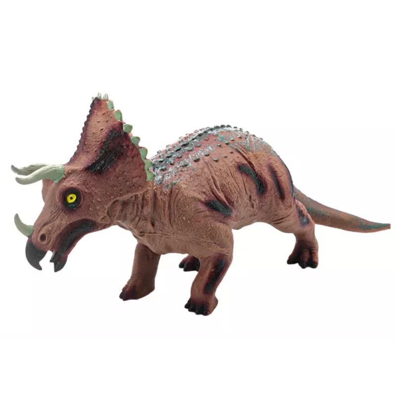 LEAN TOYS Grande figura dinosauro Triceratops con suono 36 cm marrone
