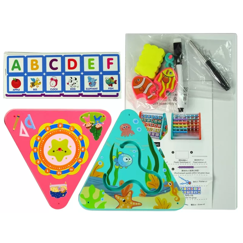 LEAN TOYS Scaffale didattico triangolo contatori lettere oggetti animali