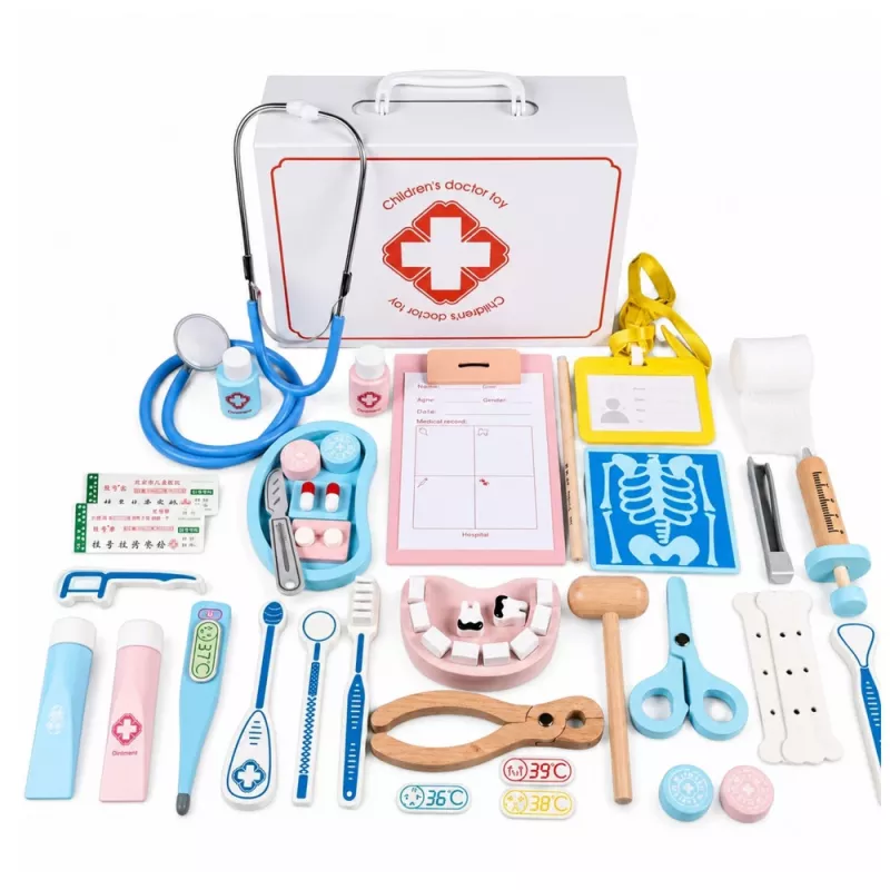 LEAN TOYS Set piccolo dottore - strumenti medici - accessori realistici - 36 pezzi