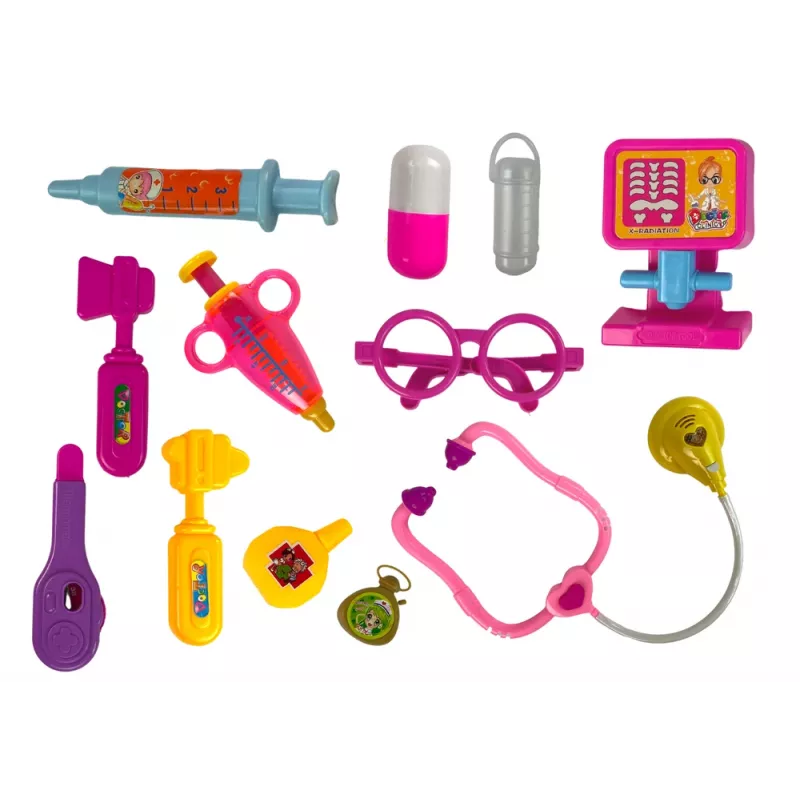 LEAN TOYS piccolo set dottore valigetta rosa stetoscopio