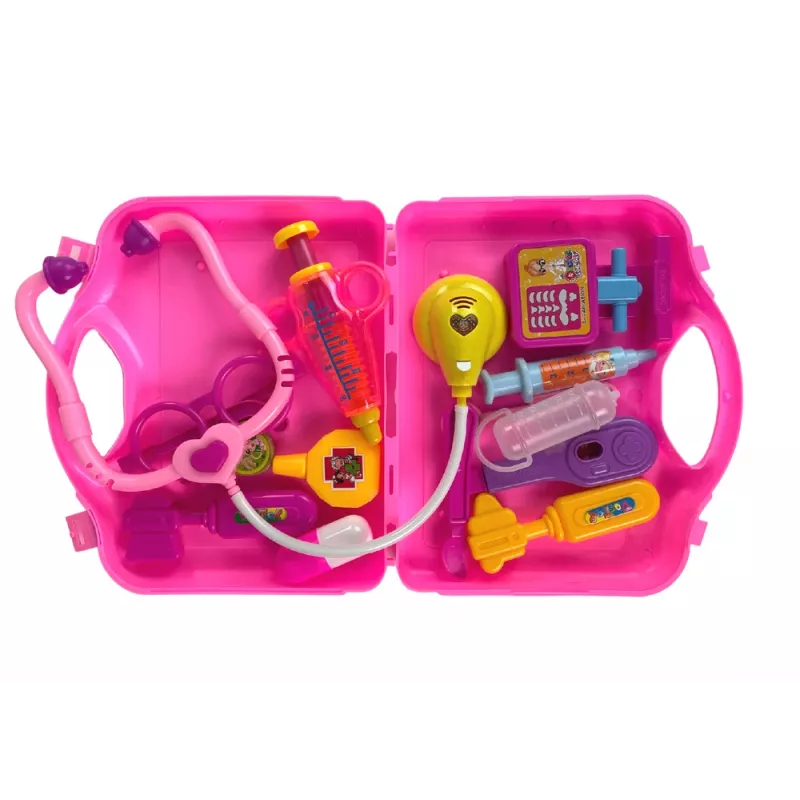 LEAN TOYS piccolo set dottore valigetta rosa stetoscopio