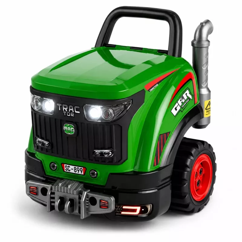 LEAN TOYS Little Handyman trattore smontabile con luci, suoni e vapore
