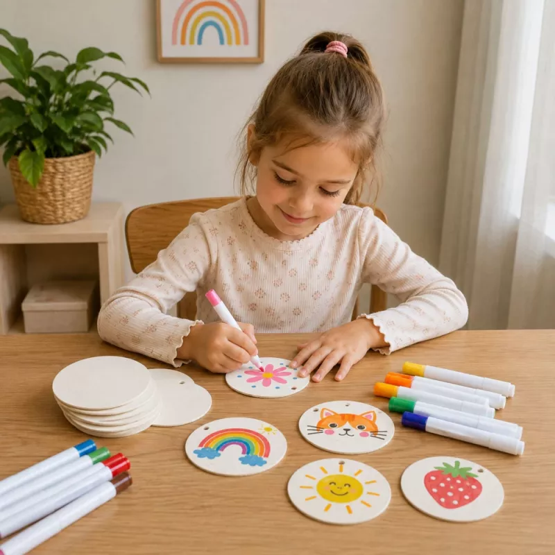 LEAN TOYS Magic 3D carta da disegno fai-da-te dischi di polpa di legno 20 pezzi 6 cm
