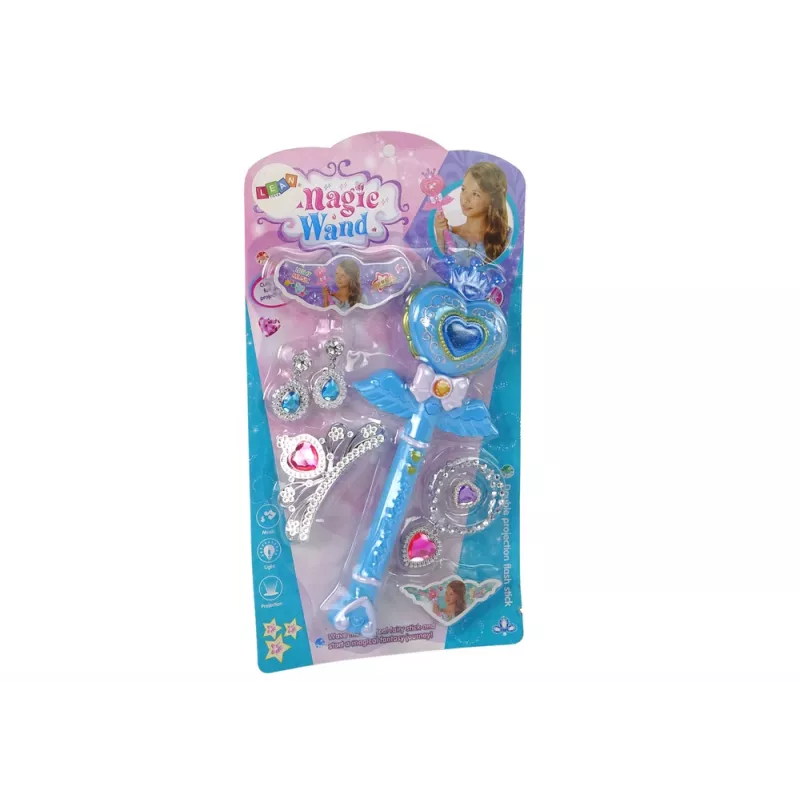 LEAN TOYS Set principesse magiche fiabesche bacchetta interattiva luce suono funzione proiettore di stelle