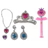 LEAN TOYS Set principesse magiche fiabesche con bacchetta interattiva luce suono e funzione proiettore di stelle