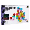 LEAN TOYS Mattoncini magnetici 60 pezzi - Colorato set da costruzione cubi-piste con biglie