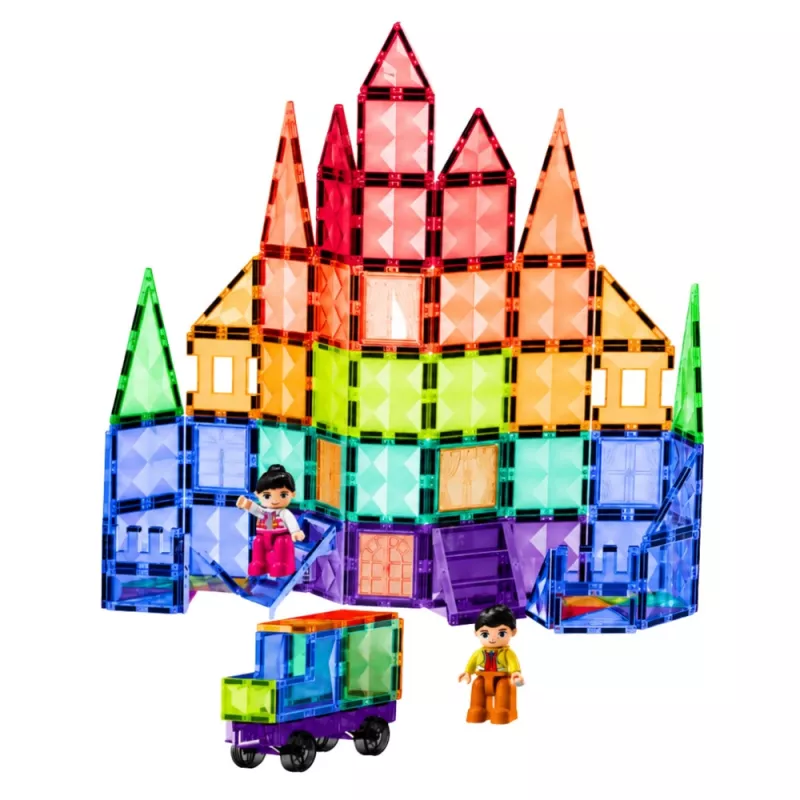 LEAN TOYS blocchi magnetici da costruzione pannelli 3D creativi STEM colorati 100 pezzi