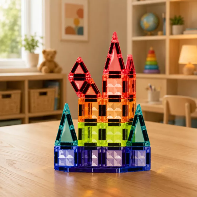 LEAN TOYS Blocchi magnetici da costruzione 3D pannelli creativi STEM colorati 27 pezzi