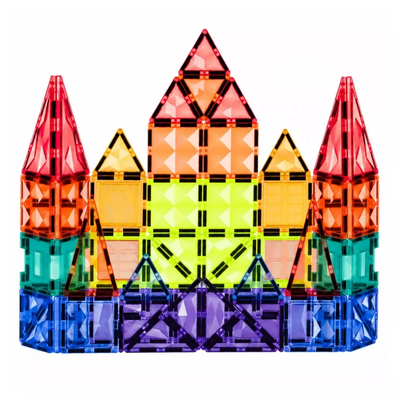LEAN TOYS Blocchi magnetici da costruzione 3D pannelli creativi STEM colorati 73 pezzi