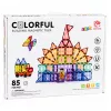 LEAN TOYS mattoncini magnetici piastre 3D creativi STEM colorati 85 pz.