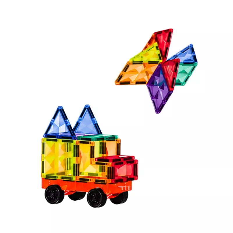 LEAN TOYS mattoncini magnetici piastre 3D creativi STEM colorati 85 pz.