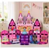 LEAN TOYS Blocchi magnetici da costruzione Castello delle principesse rosa 38 pezzi
