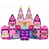 LEAN TOYS Blocchi magnetici da costruzione Castello delle principesse rosa 38 pezzi
