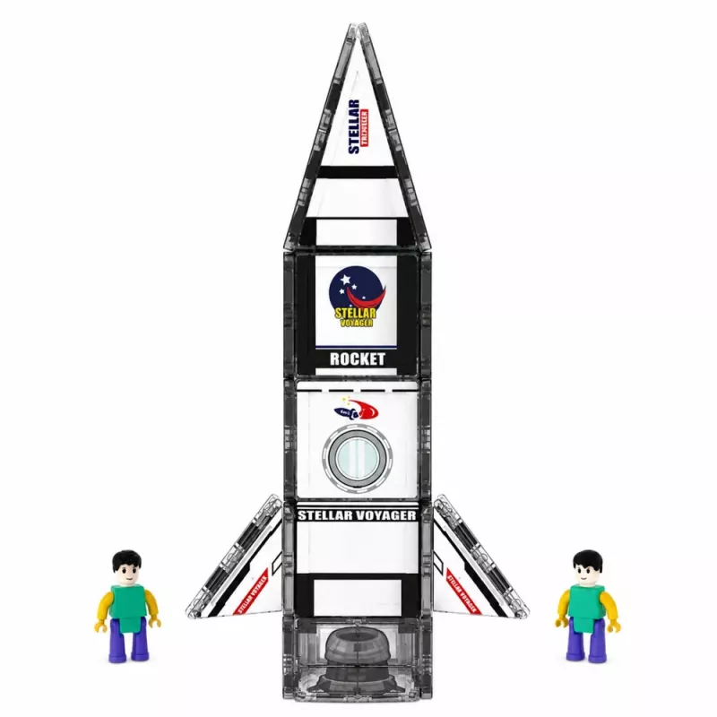 LEAN TOYS blocchi magnetici da costruzione razzo spaziale personaggi 26 pezzi