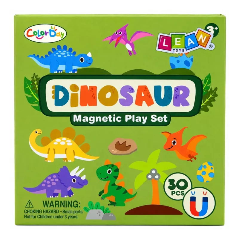 Libro puzzle magnetico LEAN TOYS dinosauri calamite colorate 30 pezzi