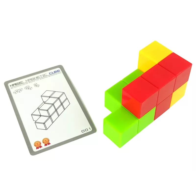 LEAN TOYS Cubo puzzle magnetico con carte double-sided 108 sfide