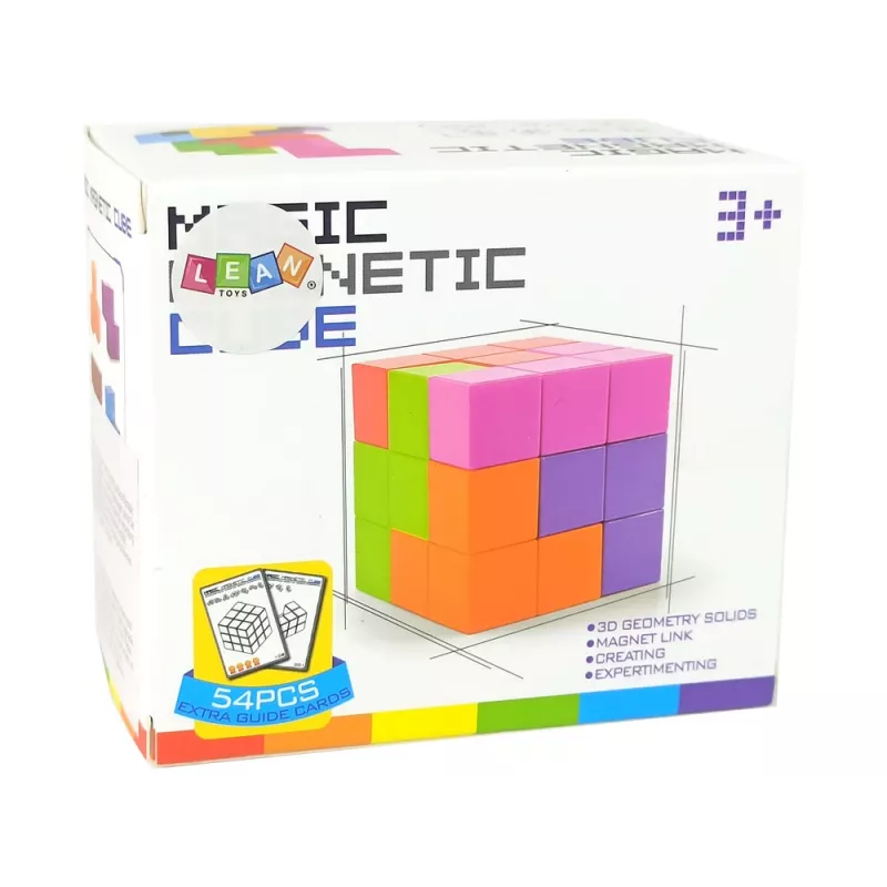 LEAN TOYS Cubo puzzle magnetico con carte double-sided 108 sfide