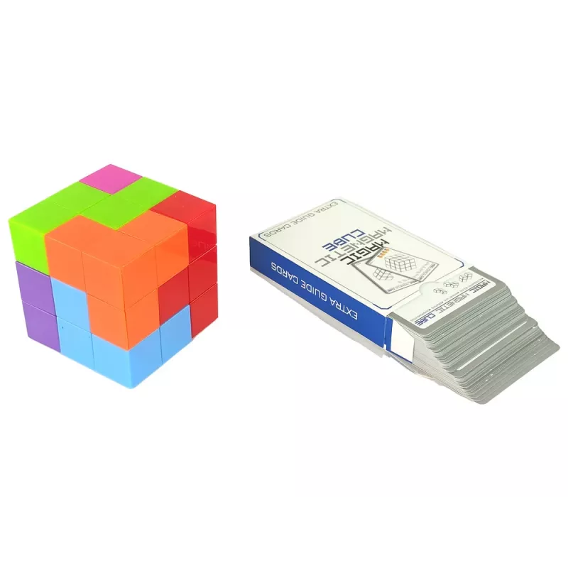 LEAN TOYS Cubo puzzle magnetico con carte double-sided 108 sfide
