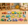 LEAN TOYS Puzzle magnetico veicoli giocattolo educativo set mezzi di trasporto 30 pezzi