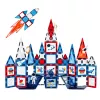 LEAN TOYS Mattoncini magnetici Space Windows 90 pezzi – Kit di costruzione STEM in plastica ABS