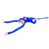 LEAN TOYS Mascotte peluche scimmia con neonato, blu 90 cm
