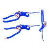 LEAN TOYS Mascotte peluche scimmia con neonato, blu 90 cm
