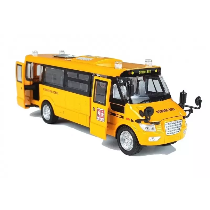 LEAN TOYS Scuolabus in metallo con frizione modello pressofuso