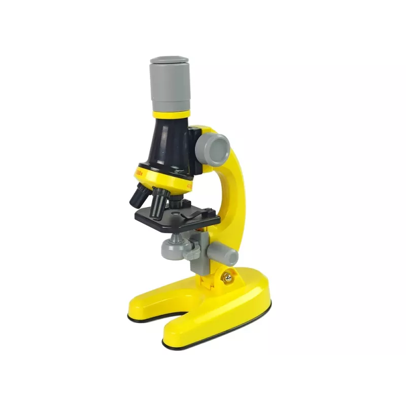 LEAN TOYS Microscopio per scienziato set didattico giallo 100x 400x 1200x