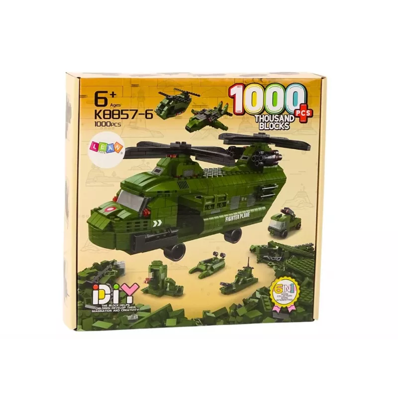 LEAN TOYS kit elicottero militare verde militare 1000 pezzi
