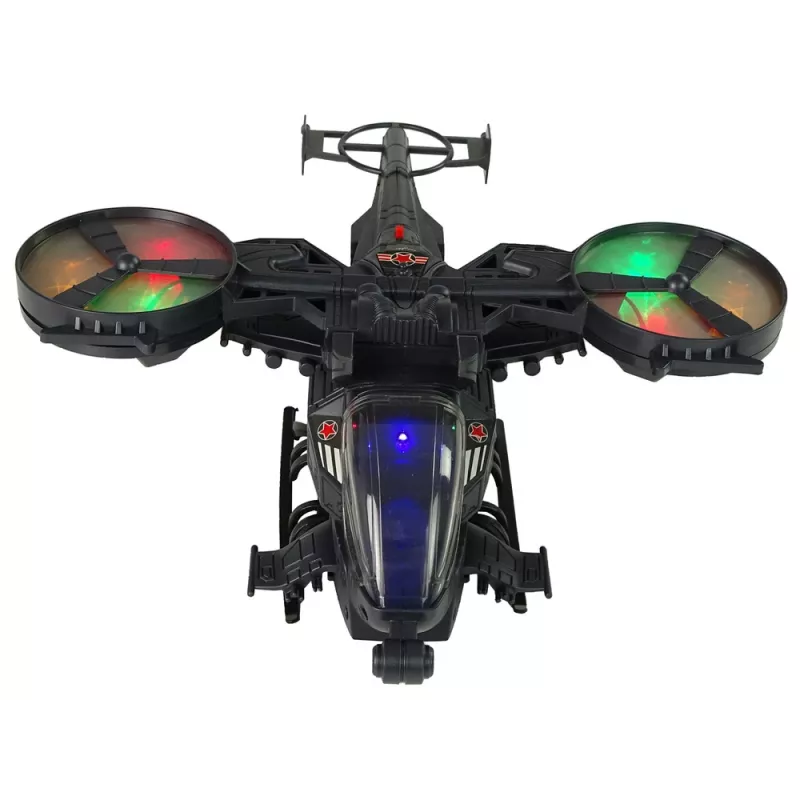 LEAN TOYS Elicottero militare con grandi pale, luci, suono e rotazione