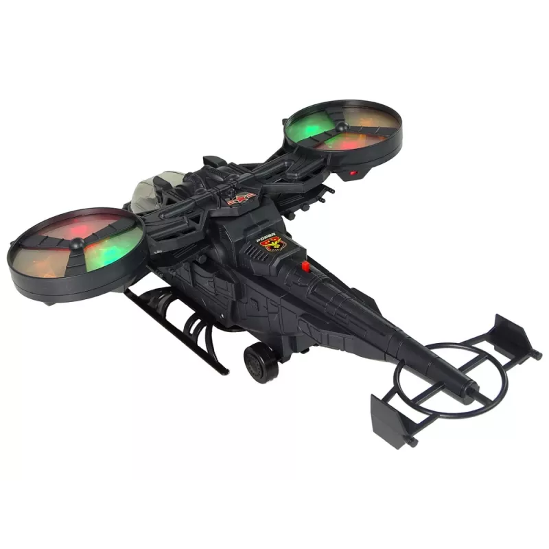 LEAN TOYS Elicottero militare con grandi pale, luci, suono e rotazione