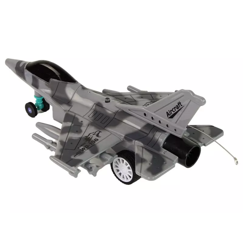 LEAN TOYS Jet militare aereo da combattimento RC radiocomandato grigio luci