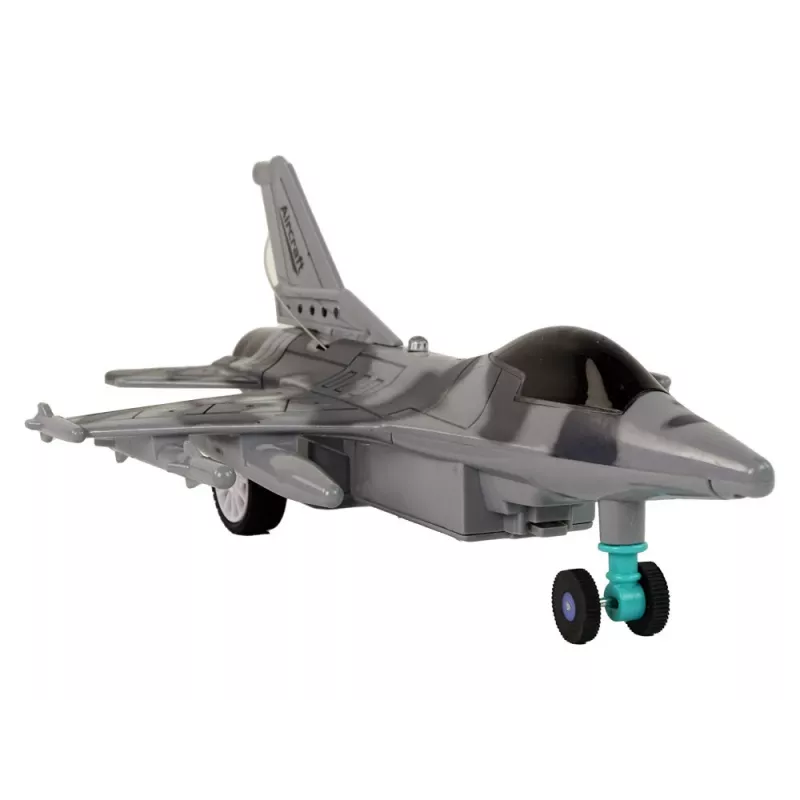 LEAN TOYS Jet militare aereo da combattimento RC radiocomandato grigio luci