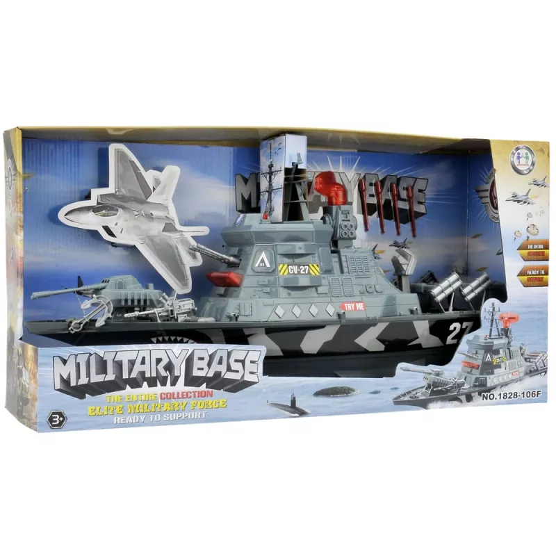 LEAN TOYS Set militare nave da guerra esercito cannoni luci suoni