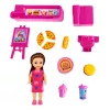 LEAN TOYS mini set bambole con registratore di cassa, venditrice, hamburger, accessori gelato