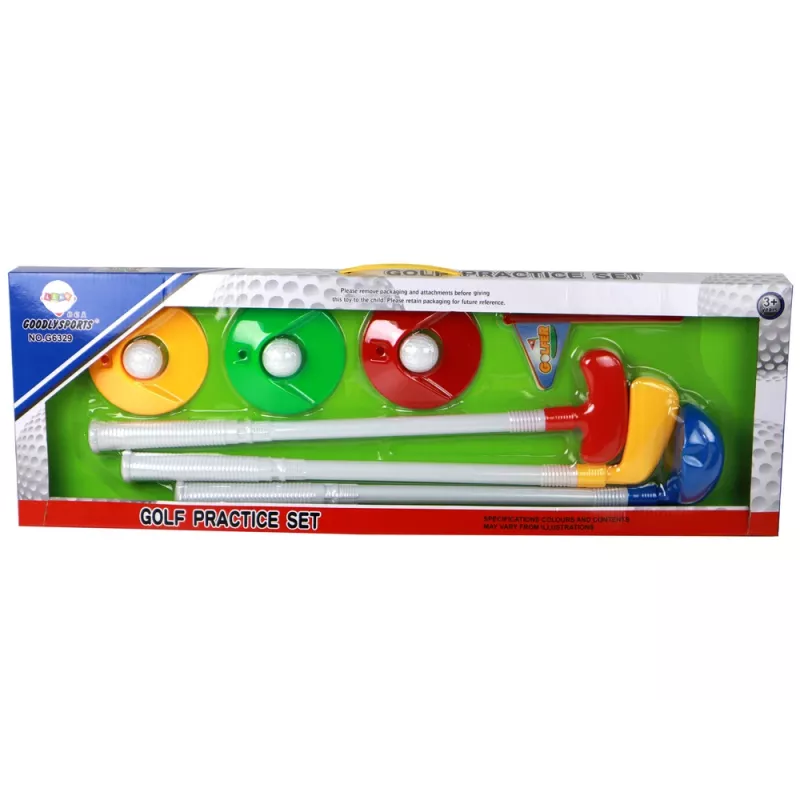 LEAN TOYS Set mini golf per bambini, mazze, 12 pezzi