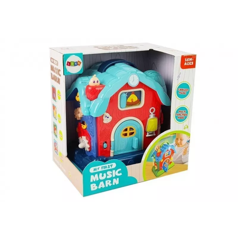 LEAN TOYS Fattoria musicale con animali e suoni della fattoria rosa