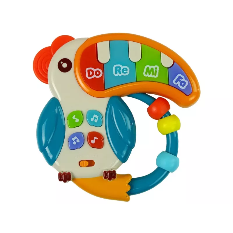 LEAN TOYS Pianino musicale pappagallo suoni luci perline