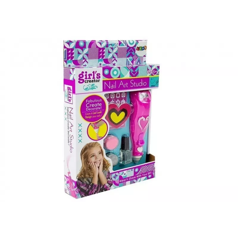 LEAN TOYS Set smalto con dispenser e smalto glitter