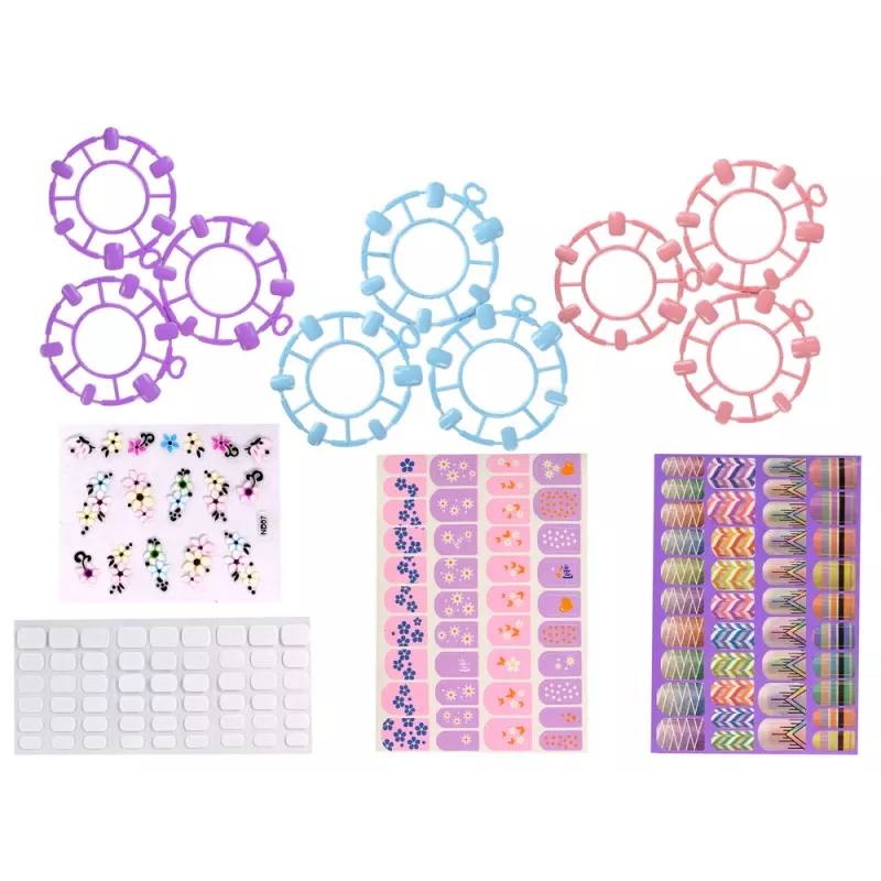 LEAN TOYS Set smalti per unghie con formine, lampada, lima e glitter