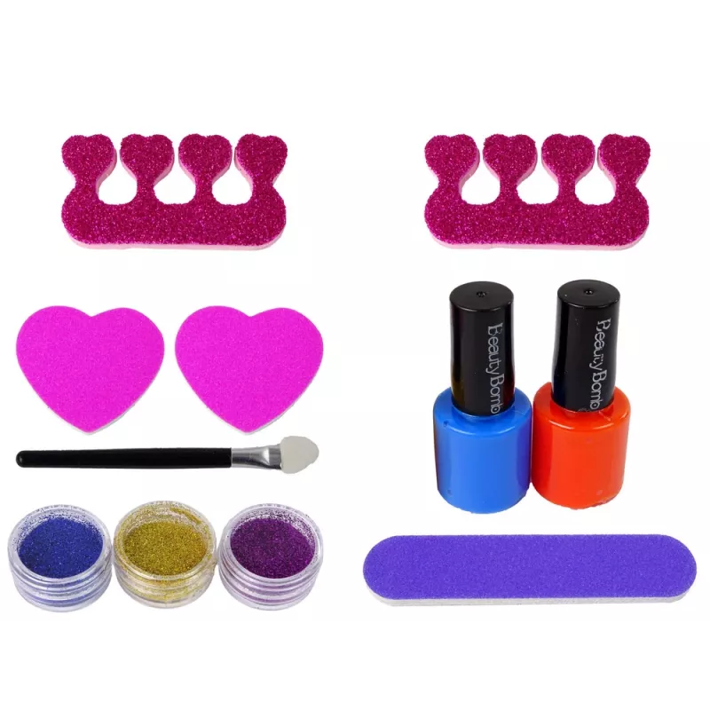 LEAN TOYS Set smalti per unghie con formine, lampada, lima e glitter