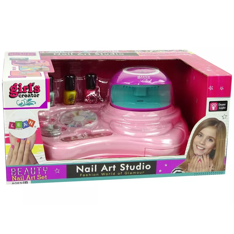 LEAN TOYS Set smalto per unghie con glitter per unghie asciugatore e adesivi