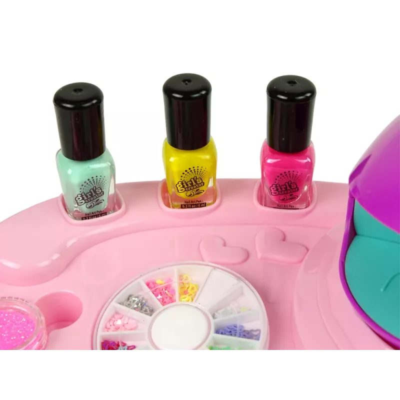 LEAN TOYS Set smalto per unghie con glitter per unghie asciugatore e adesivi